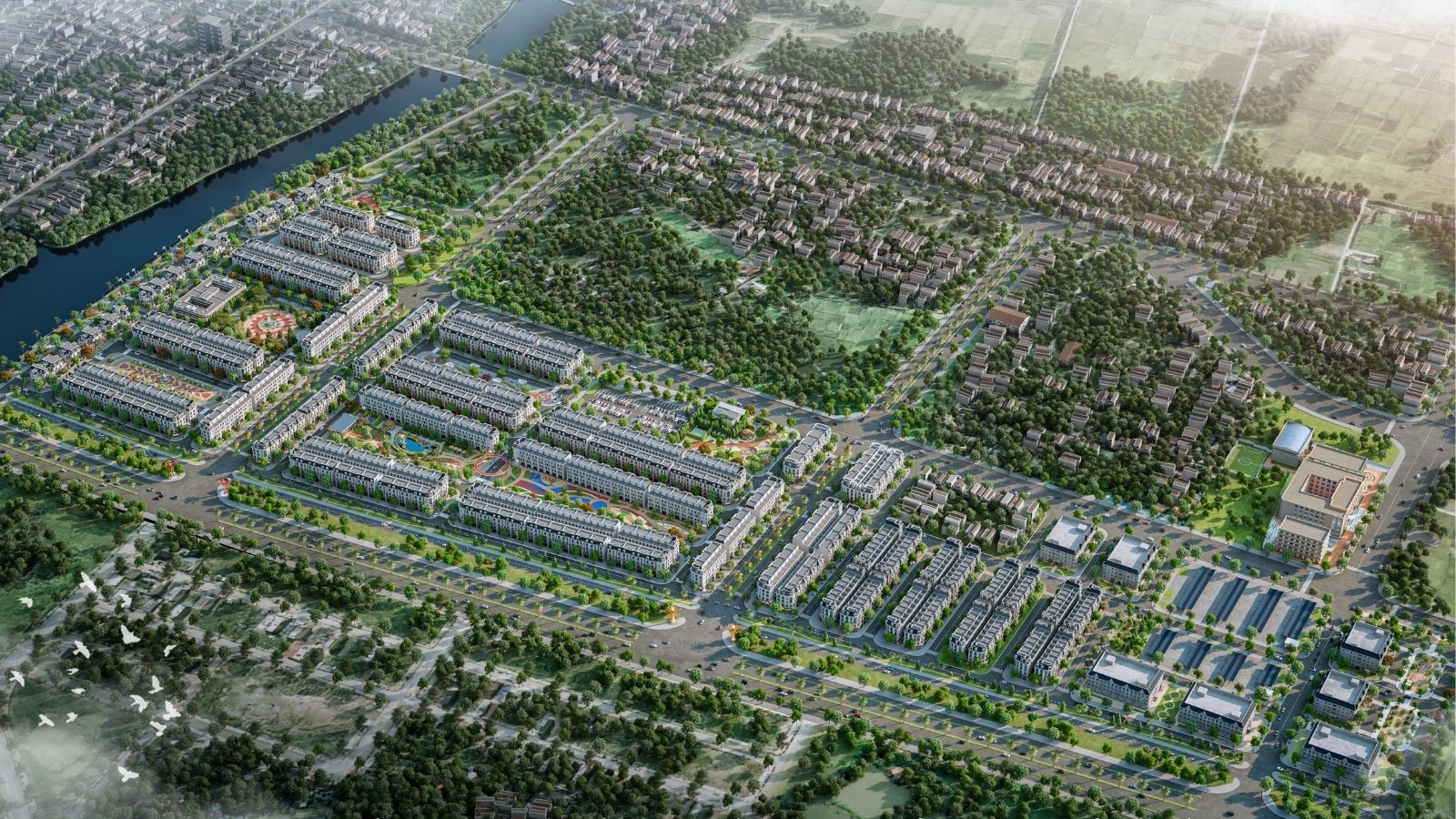 Hình phối cảnh tổng quan Hoàng Huy Green River